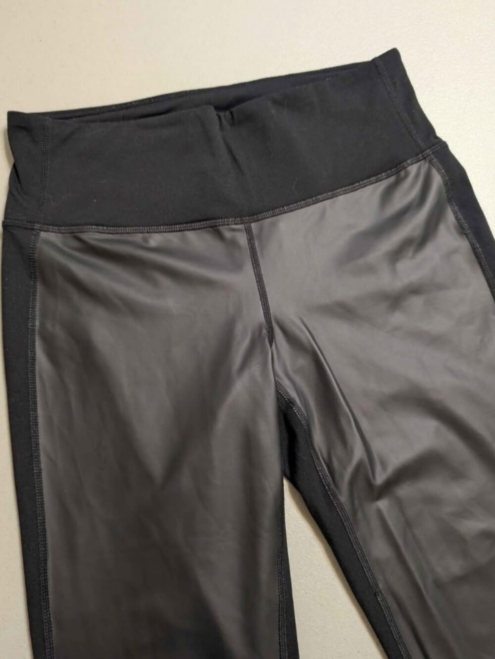 Athleta size small black faux leather leggings